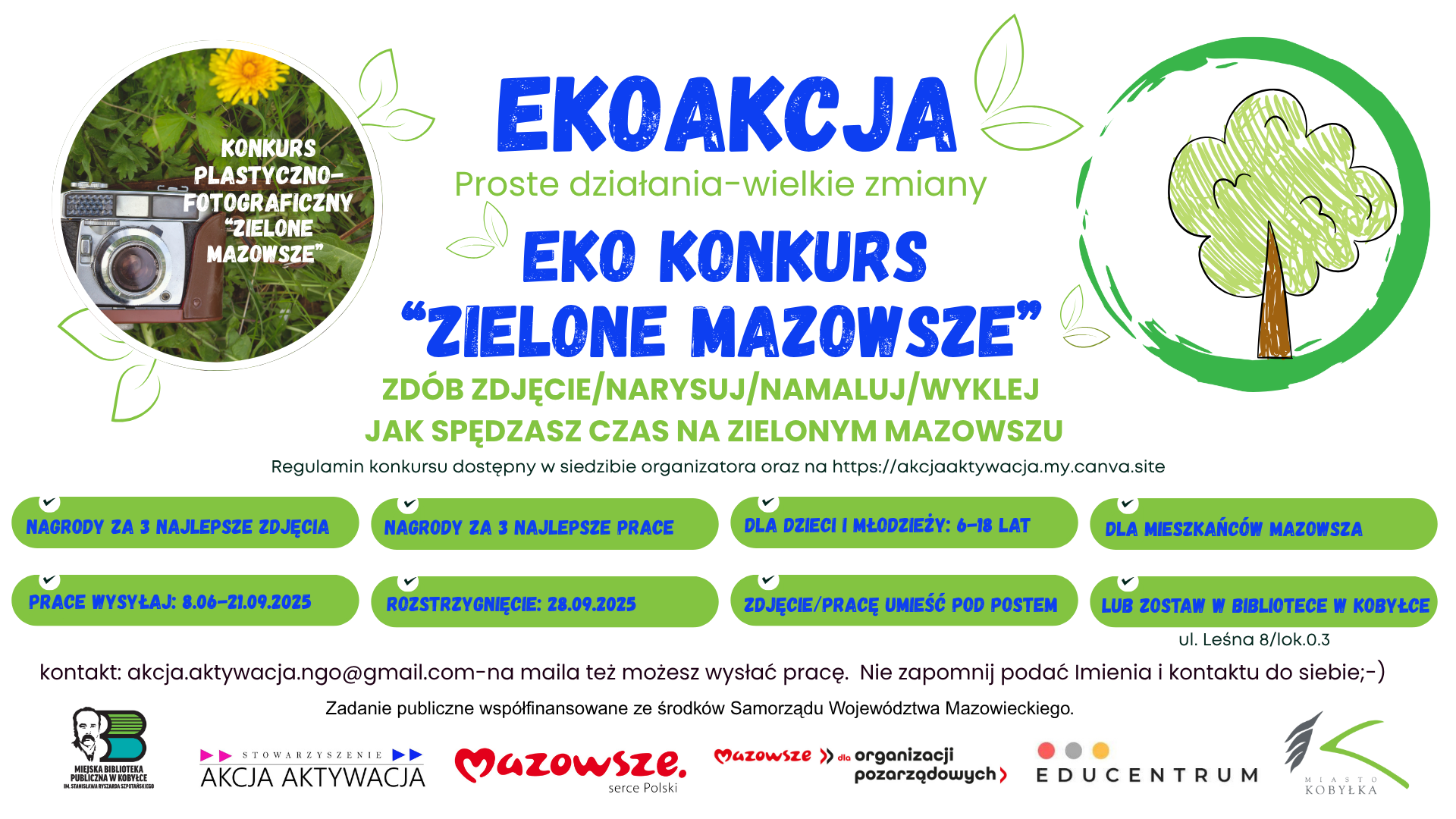 Na plakacie widzimy informacje dotyczące konkursu